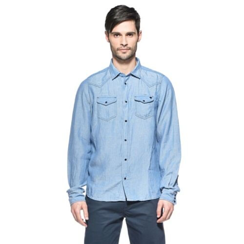 Diesel Men's Sonora Button-Down Shirt, Denim, Small